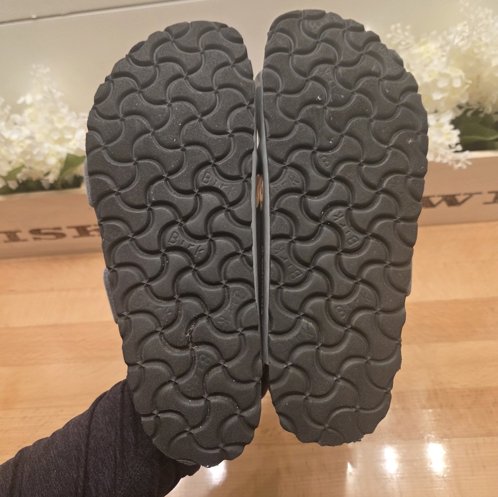 Birkenstock Arizona Big Buckle Dove Gray Patent Birko-Flor Womens Size EU 36 - Picture 9 of 11